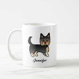 Mug Yorkshire Terrier noir et feu Dessin animé Chien &