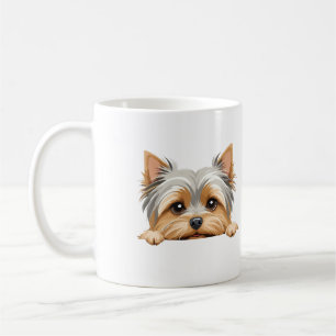 Mug Yorkshire Terrier Peeking mignonne adorable drôle 