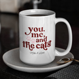 Mug You Me and the Cats Couple Minimalist