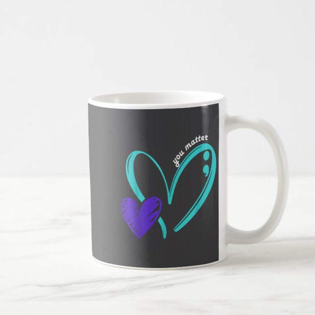 Mug You Suicide Prevention Awareness Teal Purple Heart (Droite)