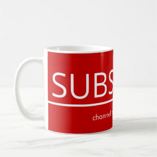 MUG YOUTUBE ABONNER NOM DU CANAL MANUEL MODÈLE ROUGE