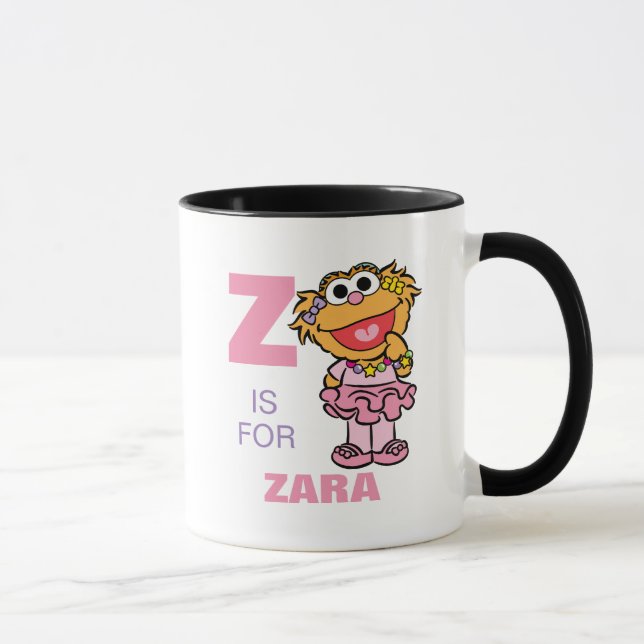 Mug Z est pour Zoe | Ajouter Votre Nom (Droite)