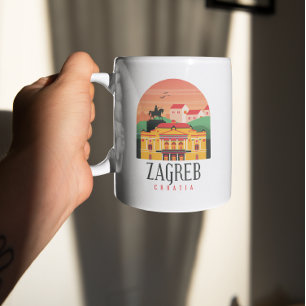 Mug Zagreb Croatie Cityscape Vintage