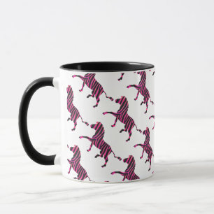 Mug Zebra Silhouette noir et rose chaud