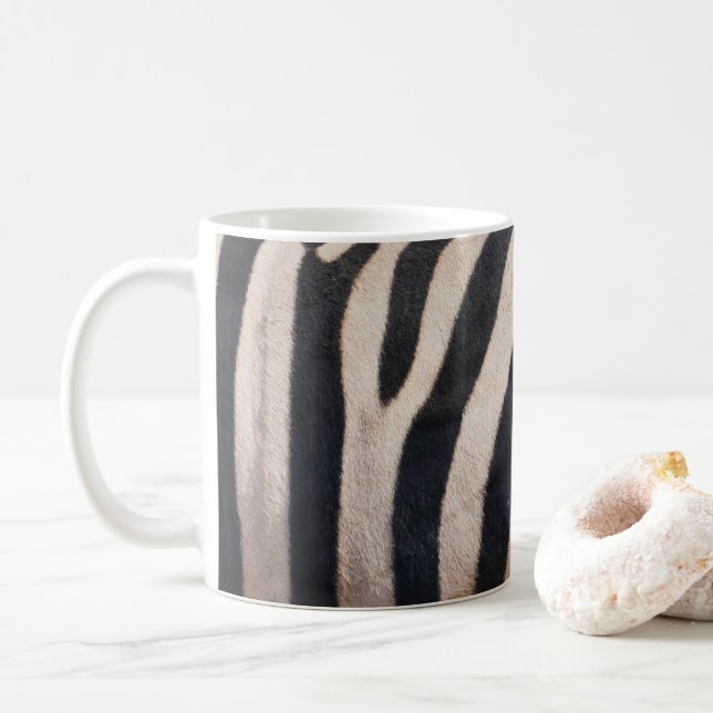 Mug Zebra Stripes noir et blanc (Avec donut)