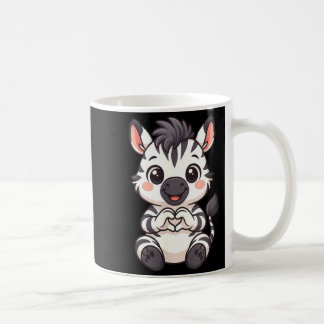 Mug Zèbre avec cœur femmes filles enfants cœur mignon 