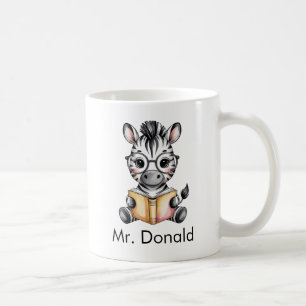Mug Zèbre bébé mignon personnalisé lisant un livre