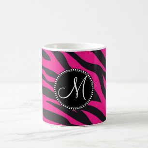 Mug Zèbre initial décoré d'un monogramme fait sur