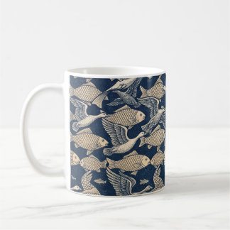 Mug Zen Cup: Optical Illusion Art of Birds and Fish