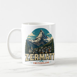 Mug Zermatt Suisse Vintage Art de Voyage Monument