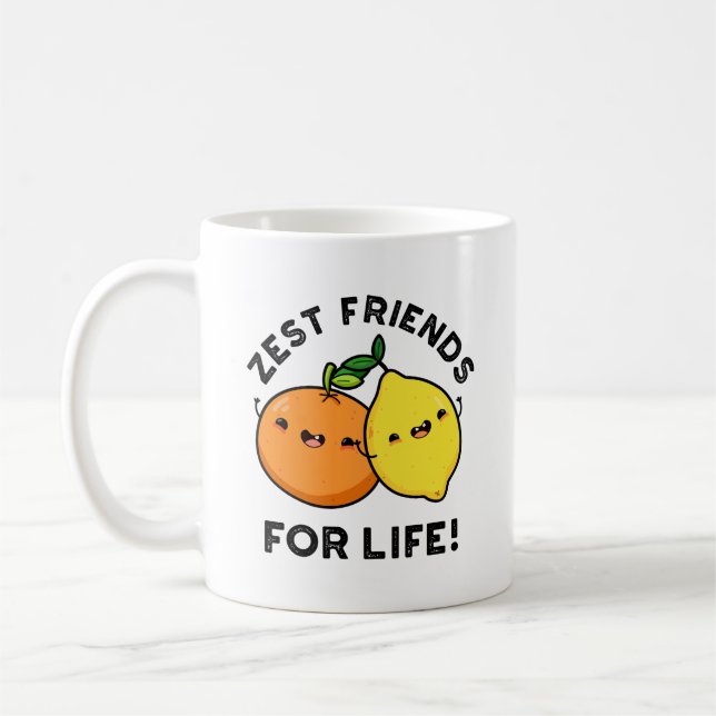 Mug Zest Friends For Life Funky Citrus Fruit Pun (Gauche)