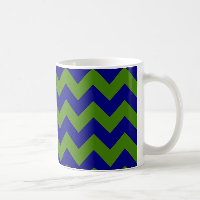 Mug Zigzag bleu vert et marine (Droite)