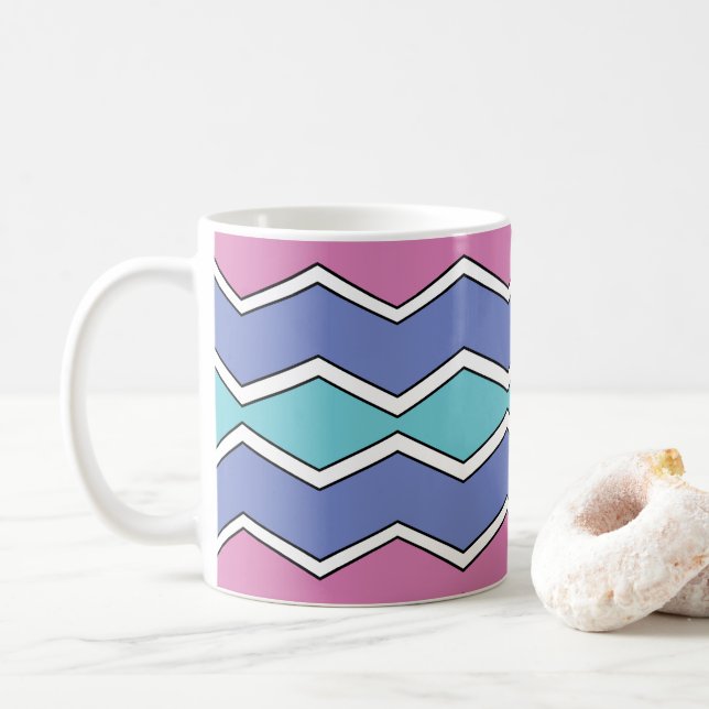 Mug ZigZag, des sommets vibrants (Avec donut)