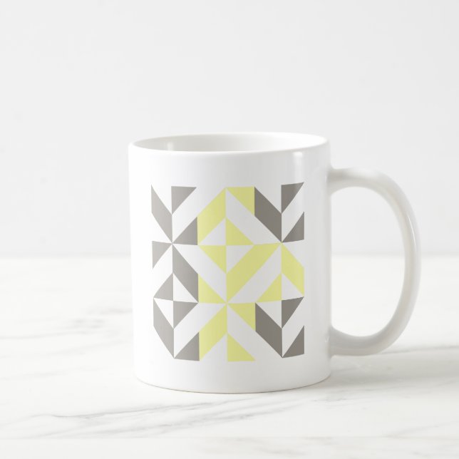 Mug ZigZag géométrique jaune et argent (Droite)