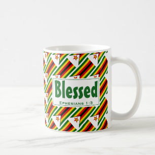 Mug ZIMBABWE DRAPEAU Personnalisé Écriture BÉNÉFICIÉE