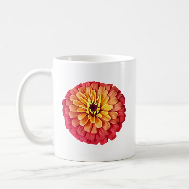 Mug Zinnia dans les tons d'orange (Gauche)