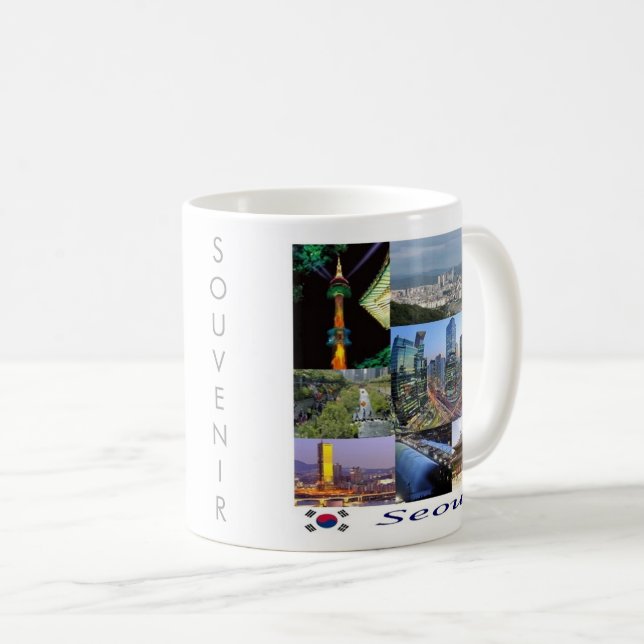 Mug zKR008 SEOUL mosaïque, Corée du Sud, Asie, (Devant droit)