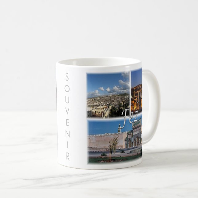 Mug zMA016 FEZ, Mosaïque, Maroc, Afrique, (Devant droit)