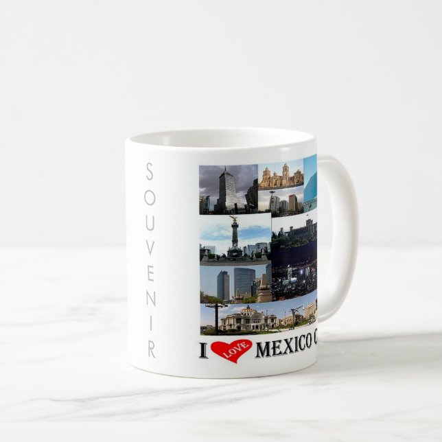 Mug zMX008 mosaïque de MEXICO CITY I Love, (Devant droit)