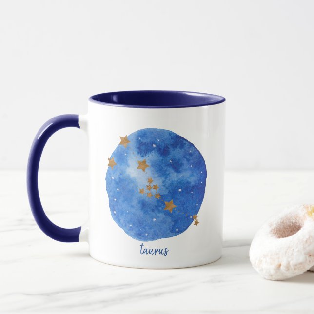 Mug Zodiaque de constellation de ciel nocturne (Avec donut)