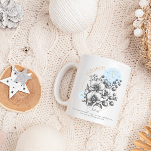 Mug Zodiaque Verseau Constellation Florale Astrologie 