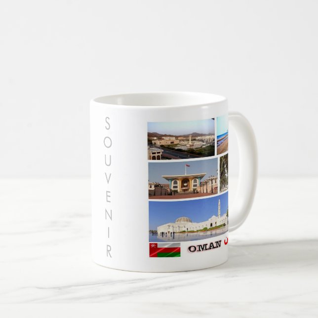 Mug zOM006 j'aime OMAN mosaïque, Asie, (Devant droit)