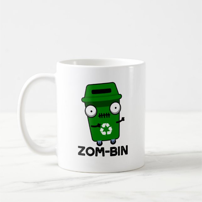 Mug Zom-bin Funny Halloween Zombie Trash Bin Pun (Gauche)