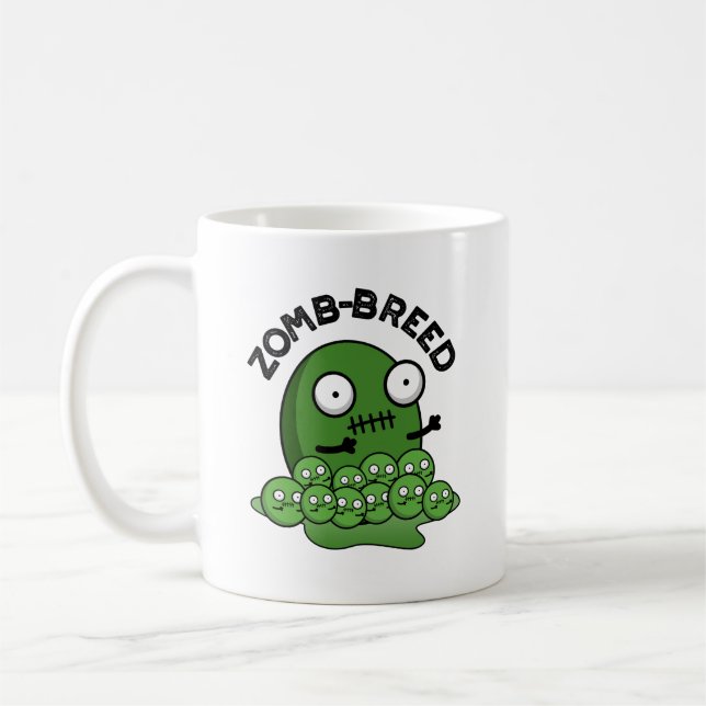 Mug Zom-breed Funny Halloween Zombie race Pun (Gauche)