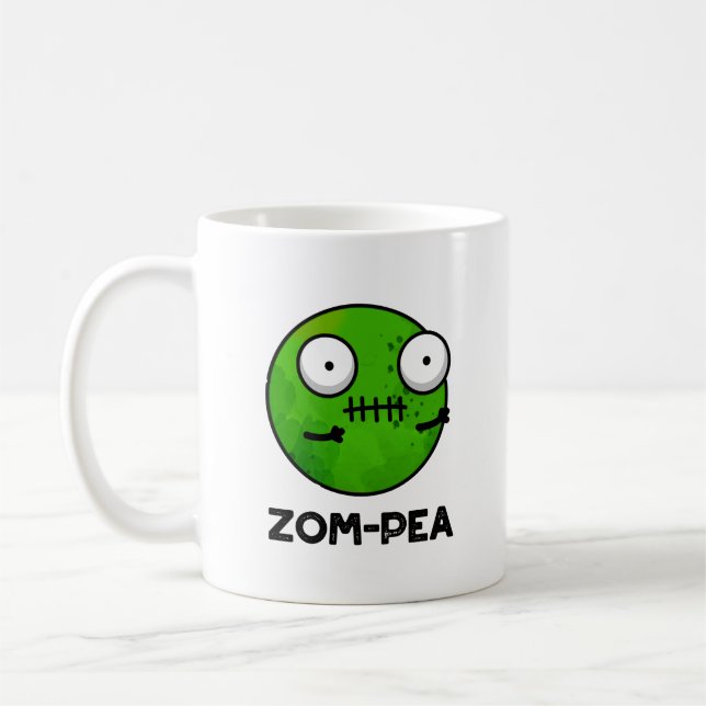 Mug Zom-pea Drôle Halloween Zombie Pea Pun (Gauche)