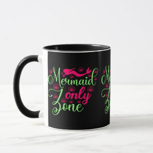 Mug Zone Sirène uniquement en rose chaud et vert néon