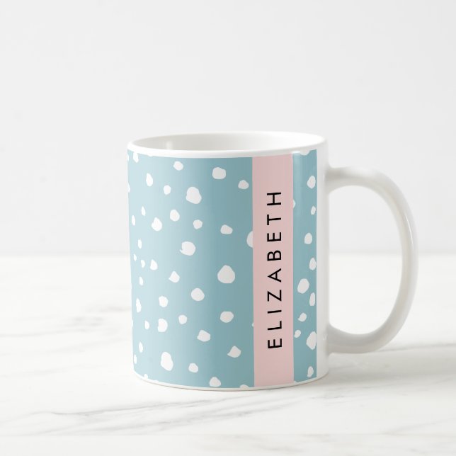 Mug Zones Dalmatiennes Bleues, Points Dalmatiens, Votr (Droite)