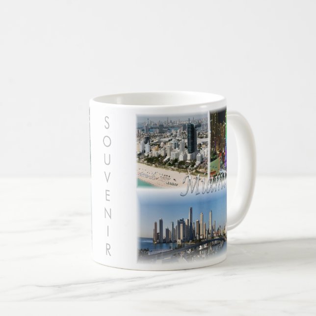 Mug zUS053 MIAMI mosaïque, Floride, Amérique, (Devant droit)