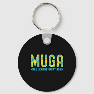 Muga Make Ukraine Great Again Support Funny Saying Keychain