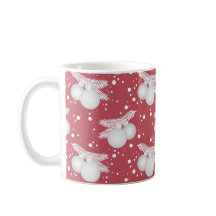 Mugg with Christmas tree balls, red