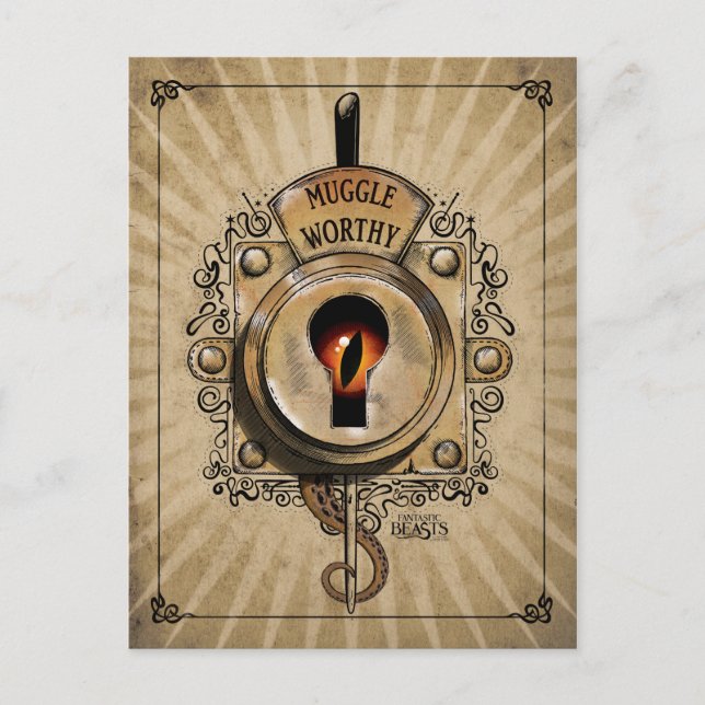 MUGGLE WORTHY™ Lock Postcard (Front)