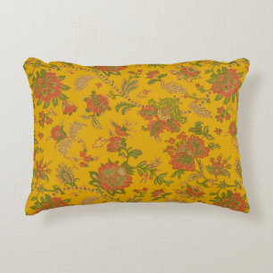 mughal art motifs and borders textile digital ethn accent pillow