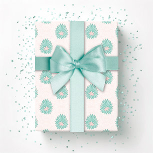 Mughal Bloom Dot in Teal and Flamingo Wrapping Paper