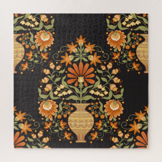 Mughal Fantasy: Retro Floral Opulence Jigsaw Puzzle