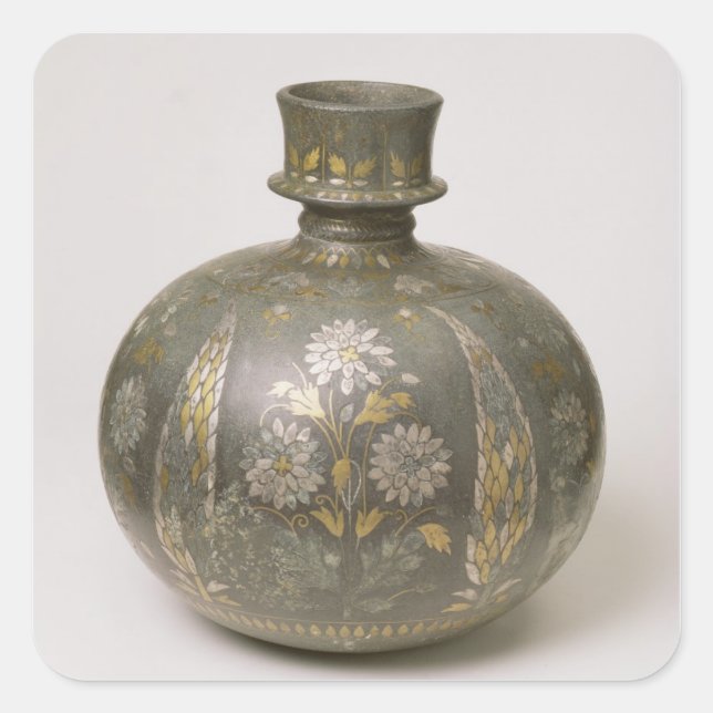 Mughal Flask (metalwork) Square Sticker (Front)