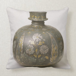 Mughal Flask (metalwork) Throw Pillow