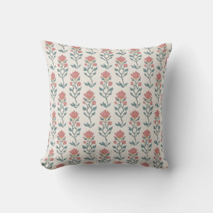 Mughal Floral Butta Throw Pillow
