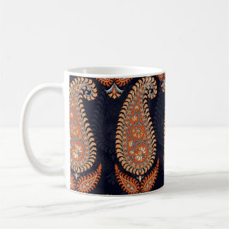 Mughal floral navy motif, elegant pattern. coffee mug