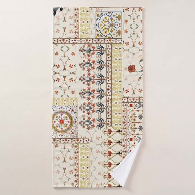 Mughal Floral Paisley : Ethnic Digital Elegance. (Serviette de bain)