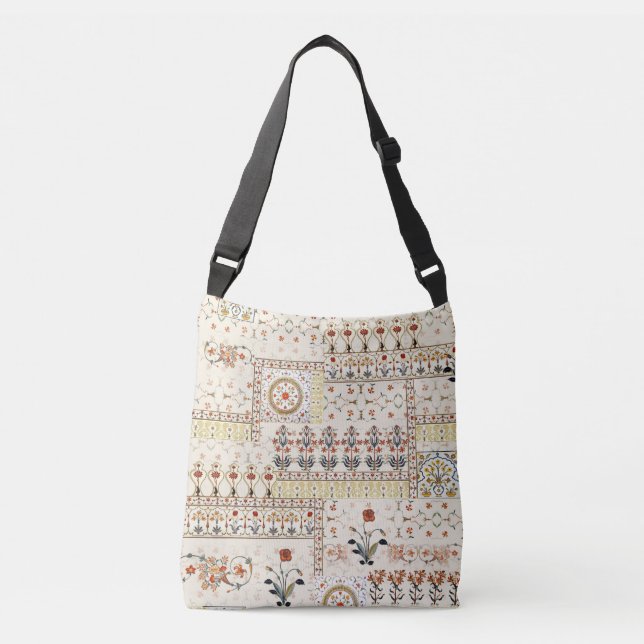 Mughal Floral Paisley: Ethnic Digital Elegance. Crossbody Bag (Front)