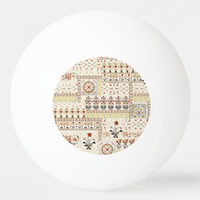 Mughal Floral Paisley: Ethnic Digital Elegance. Ping Pong Ball (Front)