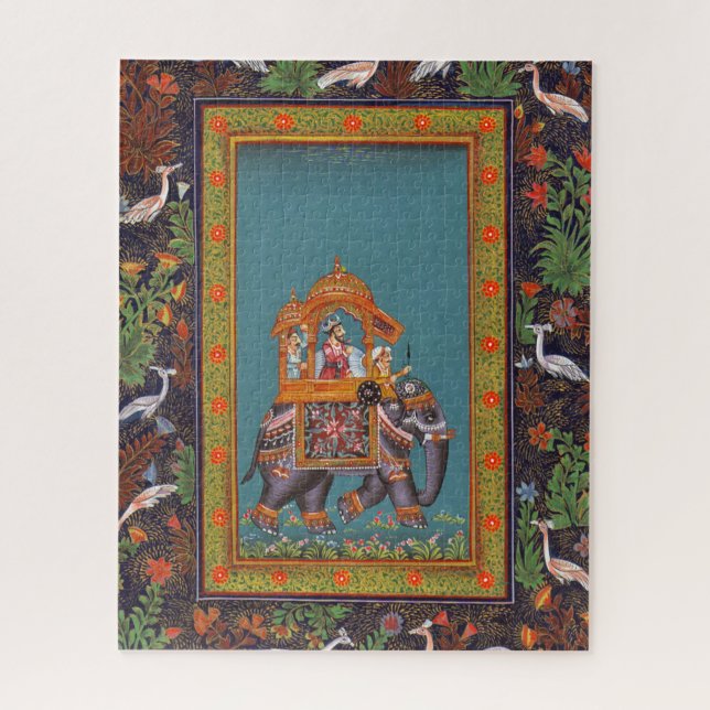 Mughal Indian India Islam Persian Persia Elephant Jigsaw Puzzle (Vertical)