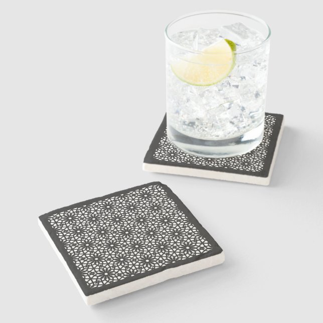 Mughal Jali Lattice Stone Coaster (Side)