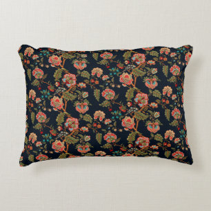 mughal motif ornament pattern multi color backgrou accent pillow