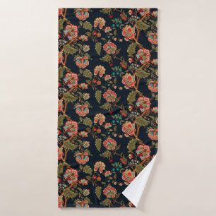 mughal motif ornament pattern multi colour backgro bath towel