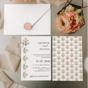 Mughal Natural Motif Indian Wedding Invitation